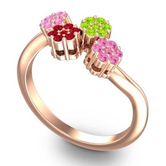 Simple Floral Pave Devana Ring