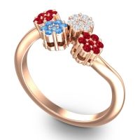 Simple Floral Pave Devana Ring