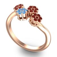 Simple Floral Pave Devana Ring