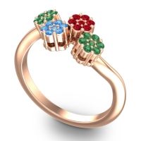 Simple Floral Pave Devana Ring