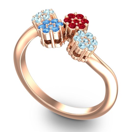 Simple Floral Pave Devana Ring