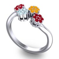 Simple Floral Pave Devana Ring