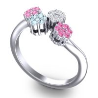 Simple Floral Pave Devana Ring