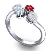 Simple Floral Pave Devana Ring