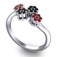 Simple Floral Pave Devana Ring