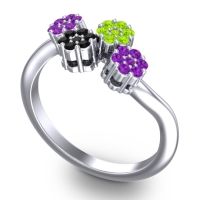Simple Floral Pave Devana Ring