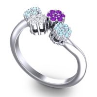 Simple Floral Pave Devana Ring