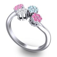 Simple Floral Pave Devana Ring
