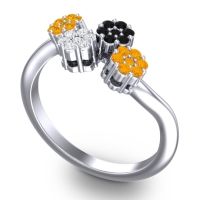 Simple Floral Pave Devana Ring