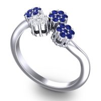 Simple Floral Pave Devana Ring
