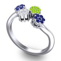 Simple Floral Pave Devana Ring
