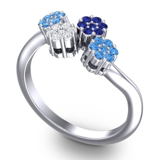 Simple Floral Pave Devana Ring