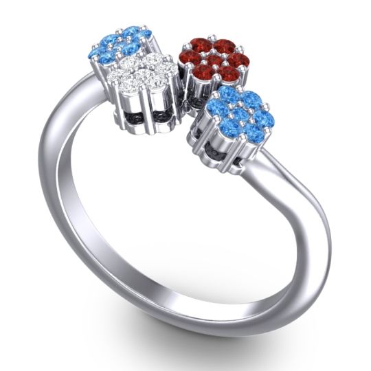 Simple Floral Pave Devana Ring