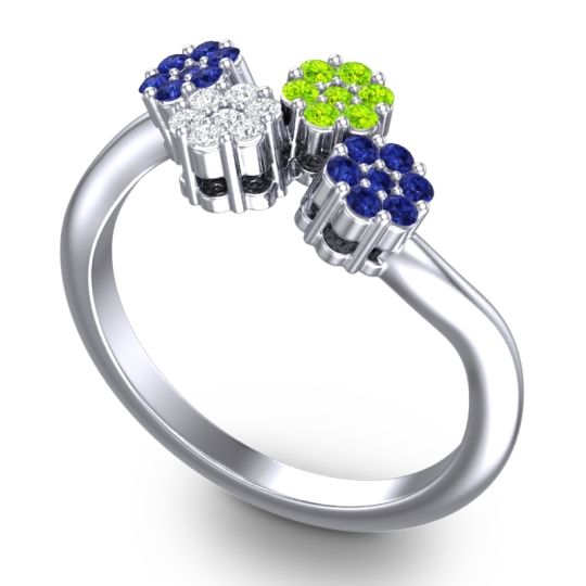 Simple Floral Pave Devana Ring