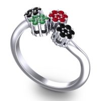 Simple Floral Pave Devana Ring