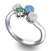 Simple Floral Pave Devana Ring