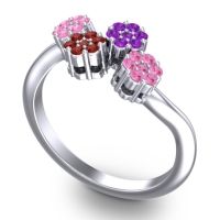 Simple Floral Pave Devana Ring