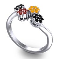 Simple Floral Pave Devana Ring