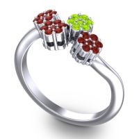 Simple Floral Pave Devana Ring