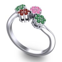 Simple Floral Pave Devana Ring