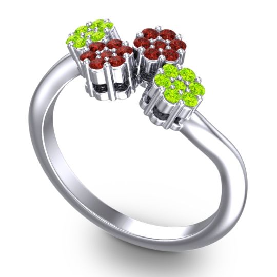 Simple Floral Pave Devana Ring