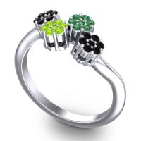 Simple Floral Pave Devana Ring