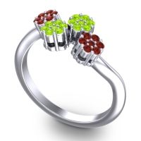 Simple Floral Pave Devana Ring