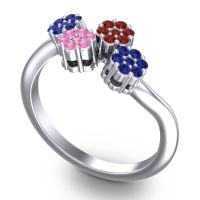 Simple Floral Pave Devana Ring