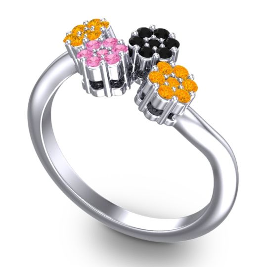 Simple Floral Pave Devana Ring