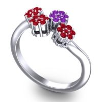 Simple Floral Pave Devana Ring