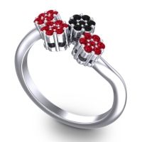 Simple Floral Pave Devana Ring