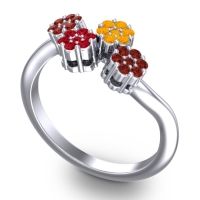 Simple Floral Pave Devana Ring