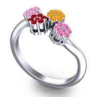 Simple Floral Pave Devana Ring