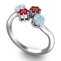 Simple Floral Pave Devana Ring