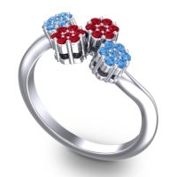 Simple Floral Pave Devana Ring