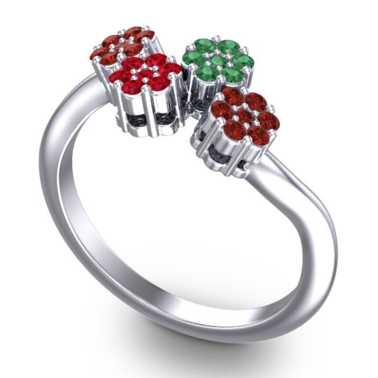 Simple Floral Pave Devana Ring