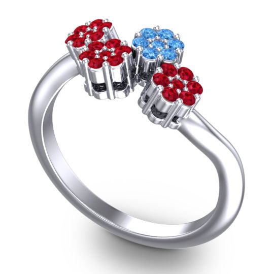 Simple Floral Pave Devana Ring
