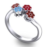 Simple Floral Pave Devana Ring