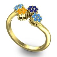 Simple Floral Pave Devana Ring