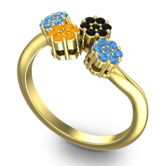 Simple Floral Pave Devana Ring