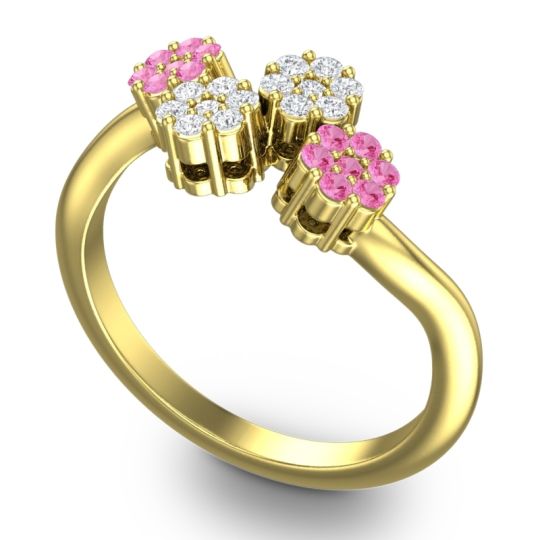 Simple Floral Pave Devana Ring