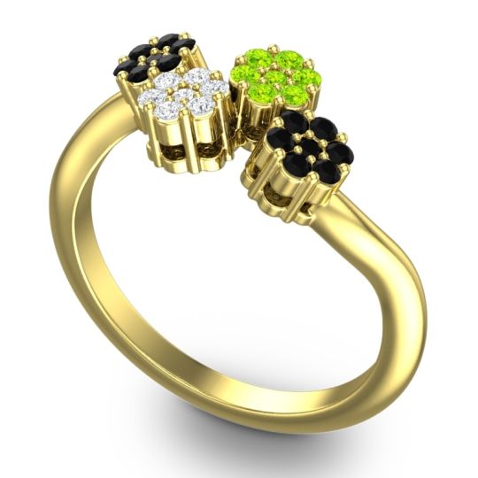 Simple Floral Pave Devana Ring