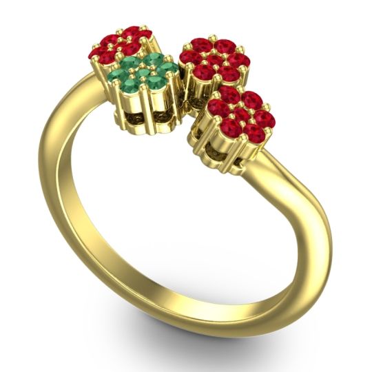 Simple Floral Pave Devana Ring