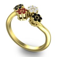 Simple Floral Pave Devana Ring