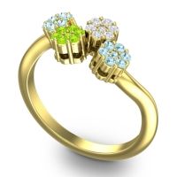 Simple Floral Pave Devana Ring