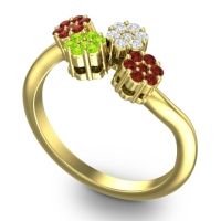Simple Floral Pave Devana Ring