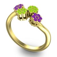 Simple Floral Pave Devana Ring
