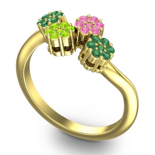 Simple Floral Pave Devana Ring