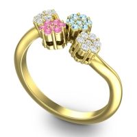 Simple Floral Pave Devana Ring