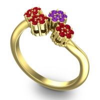 Simple Floral Pave Devana Ring